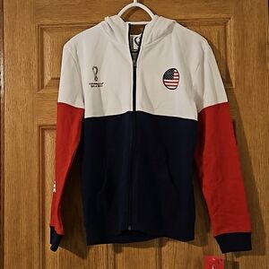 Fifa World Cup 2022 Official Team USA hoodedfull zip sweatshirt sz.14-16